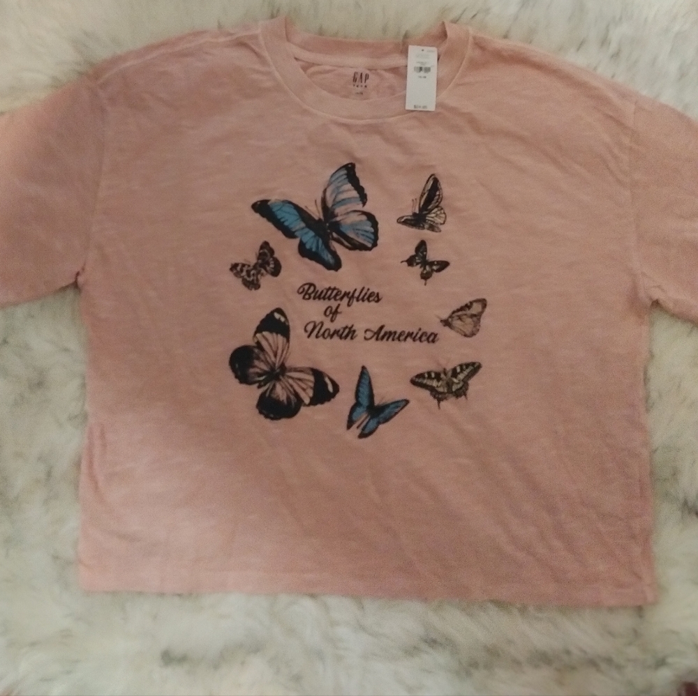 Gap Teens Girls Pink Butterfly of North America Size 14-16